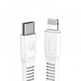Baseus Tough Series USB-C to Lightning Cable PD 18W - USB-C към Lightning кабел за Apple устройства с Lightning порт (200 см) (бял)