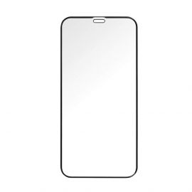 Prio 3D Glass Full Screen Curved Tempered Glass - калено стъклено защитно покритие за iPhone 12, iPhone 12 Pro (черен-прозрачен) (bulk)