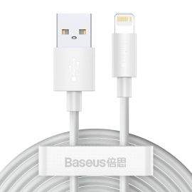 Baseus Simple Wisdom Data Cable Kit USB to Lightning - два броя 40W USB-A към Lightning кабел за Apple устройства с Lightning порт (150 см) (бял)