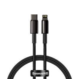 Baseus Tungsten Gold Lightning to USB-C PD 20W Data Cable - PD 20W USB-C към Lightning кабел за Apple устройства с Lightning порт (100 см) (черен)