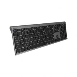 Macally Quick Switch Wireless Bluetooth Keyboard - качествена алуминиева безжична блутут клавиатура за Mac (тъмносив)