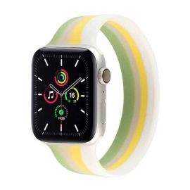 JC Design Silicone SoloLoop Band - силиконова каишка за Apple Watch 42мм, 44мм (бял-жълт)