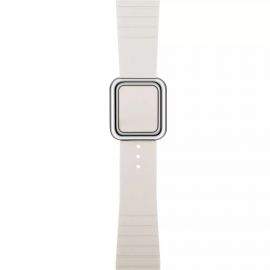 JC Design Modern Buckle Band - силиконова каишка с магнитна закопчалка за Apple Watch 42мм, 44мм (бежов)