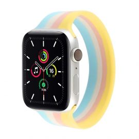 JC Design Silicone SoloLoop Band - силиконова каишка за Apple Watch 42мм, 44мм (розов-жълт)