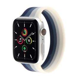 JC Design Silicone SoloLoop Band - силиконова каишка за Apple Watch 42мм, 44мм (син-бял)