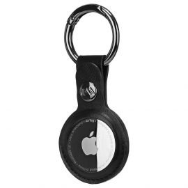 CaseMate AirTag Clip Ring - стилен ключодържател от изкуствена кожа за Apple AirTag (черен)