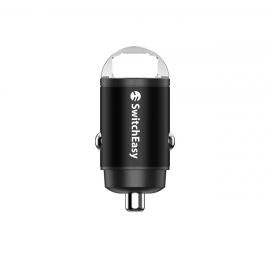 SwitchEasy PowerBuddy 30W Car Charger - зарядно за кола с USB-C и USB изходи и с технологии за бързо зареждане на мобилни устройства (черен)