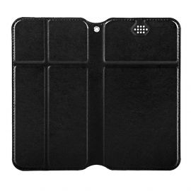 Dux Ducis Universal Case Size B - универсален кожен калъф, тип портфейл за смартфони от 5.2 до 5.5 инча (черен)