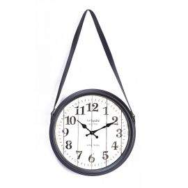 Platinet Strip Wall Clock With Pu Leather Belt - стенен часовник с колан от изкуствена кожа (черен)