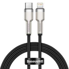 Baseus Cafule Metal Series USB-C to Lightning Cable PD 20W (CATLJK-B01) - USB-C към Lightning кабел за Apple устройства с Lightning порт (200 см) (черен)
