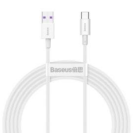 Baseus Superior USB-A to USB-C Cable 66W (CATYS-A02) - USB-C кабел с бързо зареждане за устройства с USB-C порт (200 см) (бял)