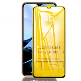 Premium Full Glue 9D Edge to Edge Tempered Glass - обхващащо и ръбовете стъклено защитно покритие за дисплея на Xiaomi Redmi 9T (черен)