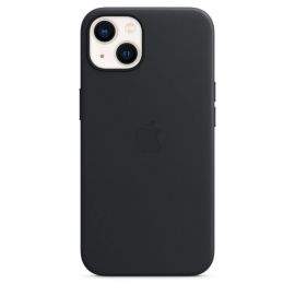 Apple iPhone Leather Case with MagSafe - оригинален кожен кейс (естествена кожа) за iPhone 13 (черен)