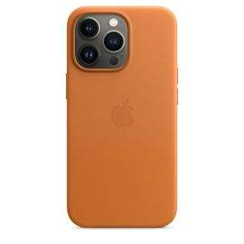 Apple iPhone Leather Case with MagSafe - оригинален кожен кейс (естествена кожа) за iPhone 13 Pro (златисто кафяв)