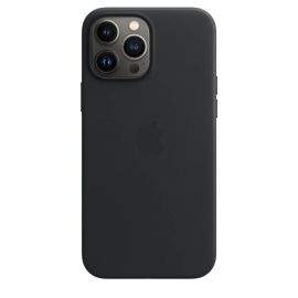 Apple iPhone Leather Case with MagSafe - оригинален кожен кейс (естествена кожа) за iPhone 13 Pro Max (черен)