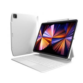 SwitchEasy CoverBuddy Case - поликарбонатов кейс (с отделение за Apple Pencil 2) за iPad Pro 11 (2018-2021) и iPad Air 4 (съвместим с Apple Smart Keyboard, Magic Keyboard, Smart Folio) (бял)