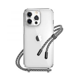 SwitchEasy Play Lanyard Elegant Case - хибриден удароустойчив кейс с връзка за носене за iPhone 13 Pro (прозрачен)