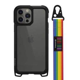 SwitchEasy Odyssey Rainbow Case - удароустойчив хибриден кейс с връзка и карабинер за iPhone 13 Pro Max (черен)