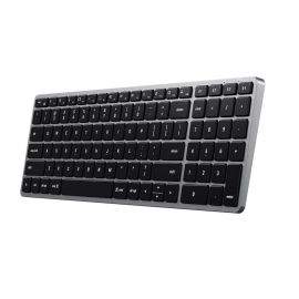 Satechi Slim X2 Bluetooth Backlit Keyboard  - качествена алуминиева безжична клавиатура за Mac (тъмносив)