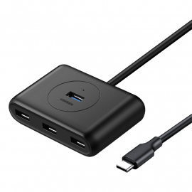 Ugreen USB-C 3.0 Hub 4-port - 4-портов USB 3.0 хъб за компютри и лаптопи с USB-C порт (100 см) (черен)