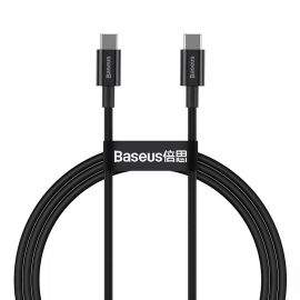 Baseus Superior USB-C to USB-C Cable PD 2.0 100W (CATYS-B01) - здрав кабел за бързо зареждане за устройства с USB-C порт (100 см) (черен)