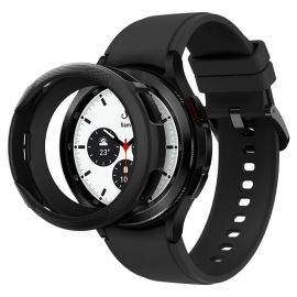 Spigen Liquid Air Case - качествен силиконов (TPU) кейс за Samsung Galaxy Watch 4 Classic 46mm (черен)