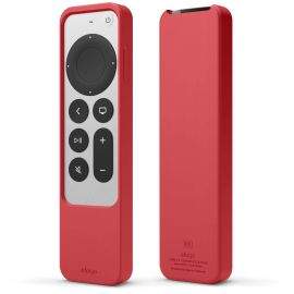 Elago R2 Slim Case - удароустойчив силиконов калъф за Apple TV Siri Remote (2021) (червен)