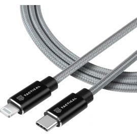 Tactical Fast Rope MFi Kevlar USB-C to Lightning Cable PD 20W -  сертифициран (MFi) USB-C към Lightning кабел за Apple устройства с Lightning порт (100 см) (сив)