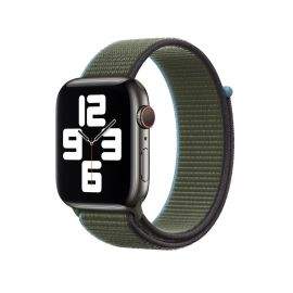 Apple Seasonal Fall Sport Loop - оригинална текстилна каишка за Apple Watch 38мм, 40мм, 41мм (тъмнозелен)