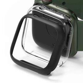 Ringke 2x Slim Watch Case - комплект от два броя качествен твърд кейс за Apple Watch 7 41мм (прозрачен и черен) (2 броя)