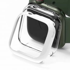 Ringke 2x Slim Watch Case - комплект от два броя качествен твърд кейс за Apple Watch 7 41мм (прозрачен и бял) (2 броя)