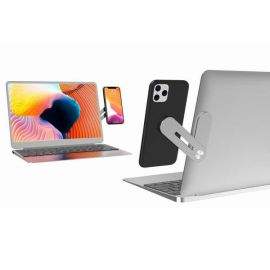 JC Magnetic Laptop Expand Aluminum Stand - сгъваема алуминиева поставка за мобилни телефони, закрепяща се към вашия лаптоп (сив)