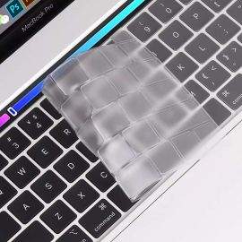 JC Keyboard Silicone Cover - силиконов протектор за клавиатурата на MacBook Pro 13 (2020) (EU стандарт) (прозрачен-мат)