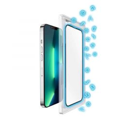 Torrii BodyGlass 3D Full Cover Anti-Bacterial Glass - калено стъклено защитно покритие с антибактериално покритие за целия дисплей на iPhone 13, iPhone 13 Pro (прозрачен-чер