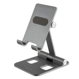 4smarts Portable Desk Stand ErgoFix H21 - висококачествена алуминиева поставка за смартфони и таблети (сив)