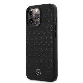 Mercedes-Benz Liquid Silicone Case - дизайнерски силиконов кейс за iPhone 13 Pro (черен)
