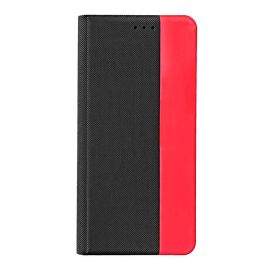 Prio Book Case - кожен калъф с поставка за Samsung Galaxy A53 (черен-червен)