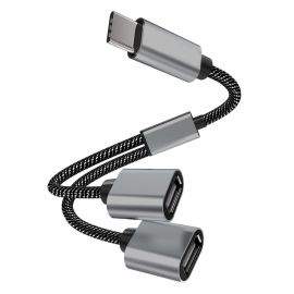 4smarts MatchCord USB-C Male to 2xUSB-A Female Adapter Cable - кабел USB-C мъжко към 2xUSB-A женско за устройства с USB-C порт (20 см) (черен)