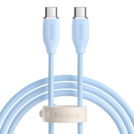 Baseus Jelly USB-C to USB-C Cable 100W - кабел с бързо зареждане за устройства с USB-C порт (200 см) (светлосин)