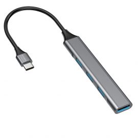 4smarts 4in1 USB-C 4-port USB Hub - 4-портов USB-C хъб за компютри и лаптопи (тъмносив)