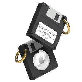 Elago AirTag Floppy Disk Case - силиконов ключодържател за Apple AirTag (черен)