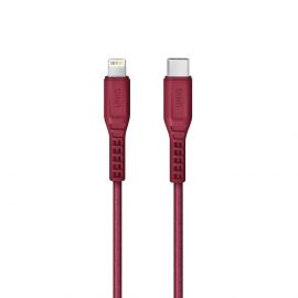Uniq Flex USB-C to Lightning Cable PD 18W - USB-C към Lightning кабел за Apple устройства с Lightning порт (120 см) (червен)