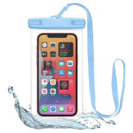 Tech-Protect Universal Waterproof Case IPX8 - универсален водоустойчив калъф за смартфони до 6.9 инча (син)
