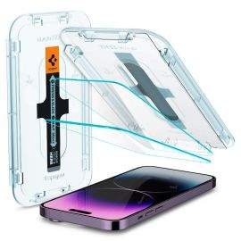 Spigen Glas.tR EZ Fit Tempered Glass 2 Pack - 2 броя стъклени защитни покрития за дисплея на iPhone 14 Pro Max (прозрачен)