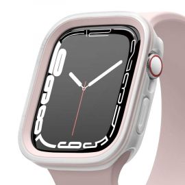 Elago Duo Apple Watch Case - силиконов (TPU) кейс с две сменяеми поликарбонатни части за Apple Watch 7 41мм, Apple Watch 8 41мм (прозрачен-мат и розов)