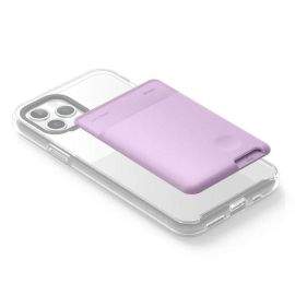 Elago Card Pocket - поставка тип джоб за документи и карти, прикрепяща се към всяко мобилно устройство (лилав)