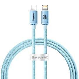 Baseus Crystal Shine USB-C to Lightning Cable PD 20W (CAJY001303) - USB-C към Lightning кабел за Apple устройства с Lightning порт (120 см) (син)