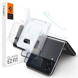 Spigen EZ Fit Cover and Hinge Film - комплект 2 броя стъклено защитно покритие и покритие за пантата за Samsung Galaxy Z Flip 4 (прозрачно)