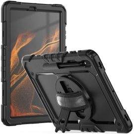 Tech-Protect Solid 360 Case - удароустойчив хибриден кейс за Samsung Galaxy Tab S7 Plus, Galaxy Tab S7 FE, Galaxy Tab S8 Plus (черен)