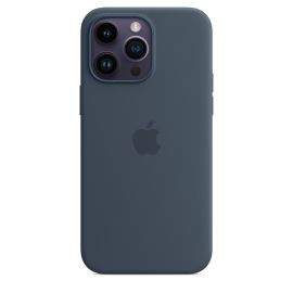 Apple iPhone Silicone Case with MagSafe - оригинален силиконов кейс за iPhone 14 Pro Max с MagSafe (син)